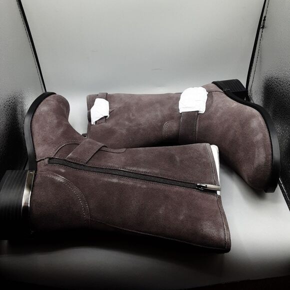 Vince Camuto Wadelyn Boots Women's 7.5M Grey Dark Slate Mid Calf Suede - Picture 4 of 8